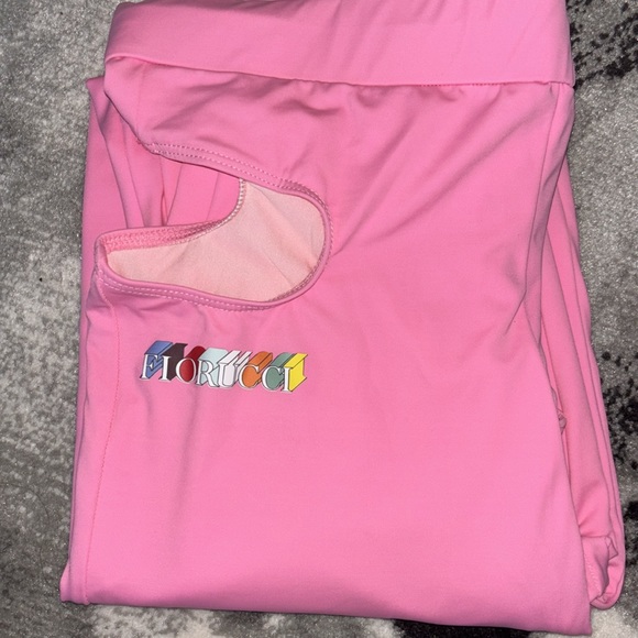 Fiorucci 3-D Pink Logo Leggings Size XL - Picture 4 of 6